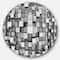 Designart - Black and Grey Cubes' Disc Contemporary Circle Metal Wall Art